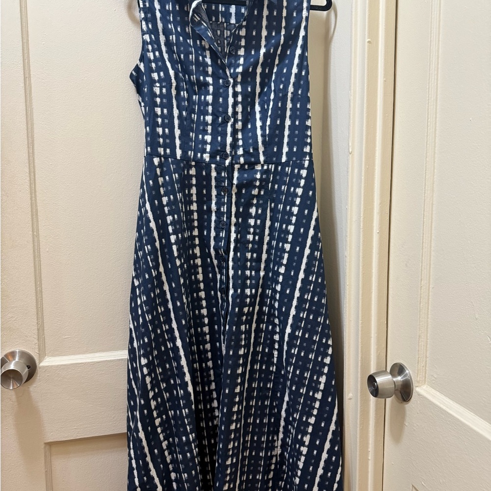 Calvin Klein Navy and White Maxi Dress